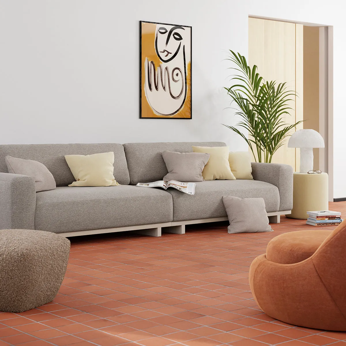 Aya Fabric 3.5 Seater Sofa