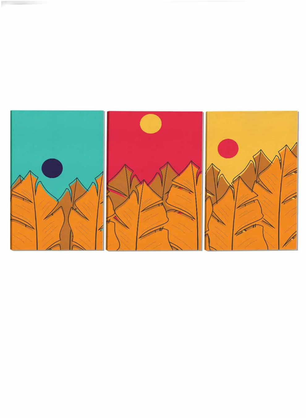 Banana Leaf Silhouette Abstract Paintings(set of 3)