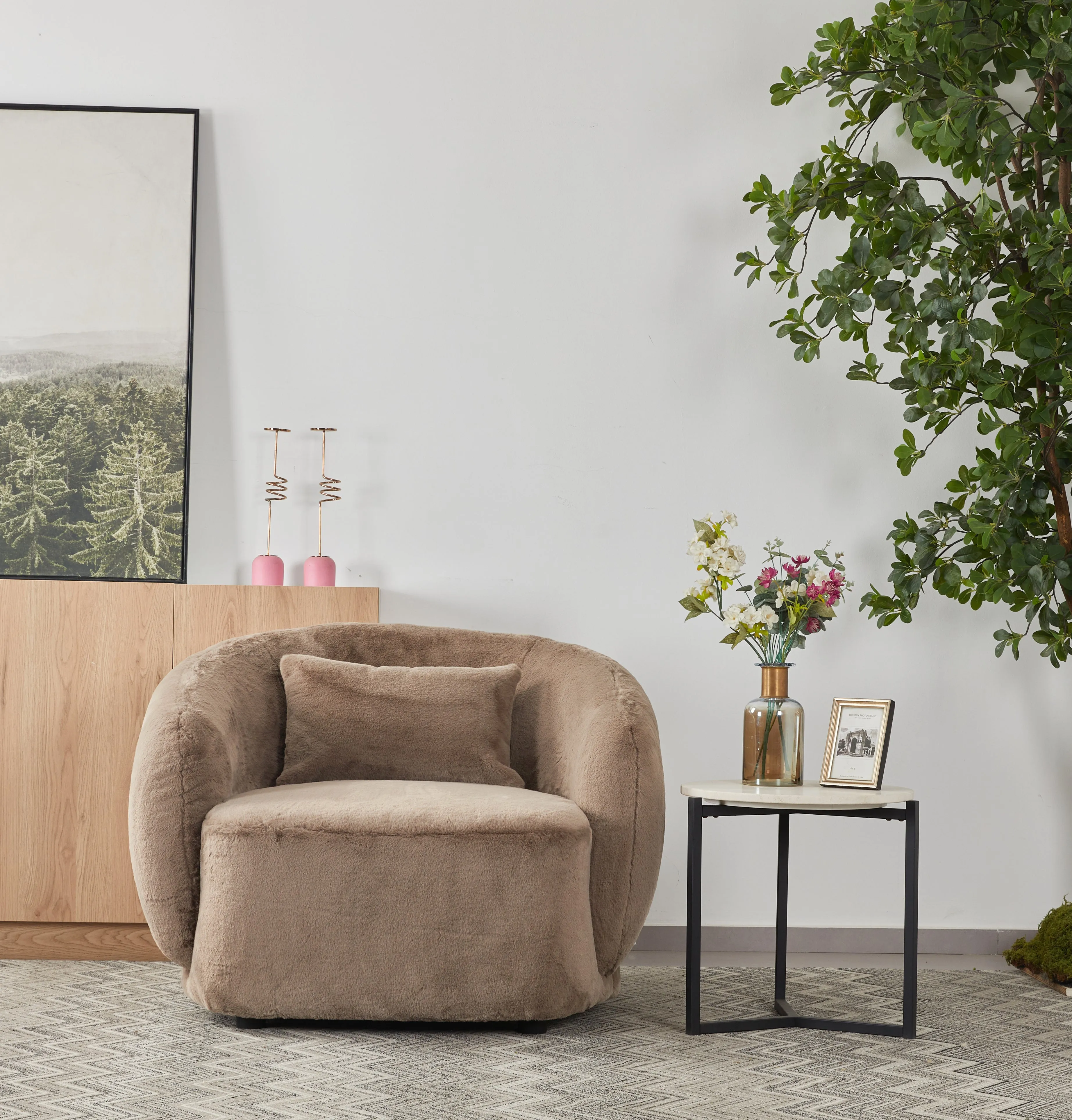 Barcelona brown Accent Chair   (102CM)