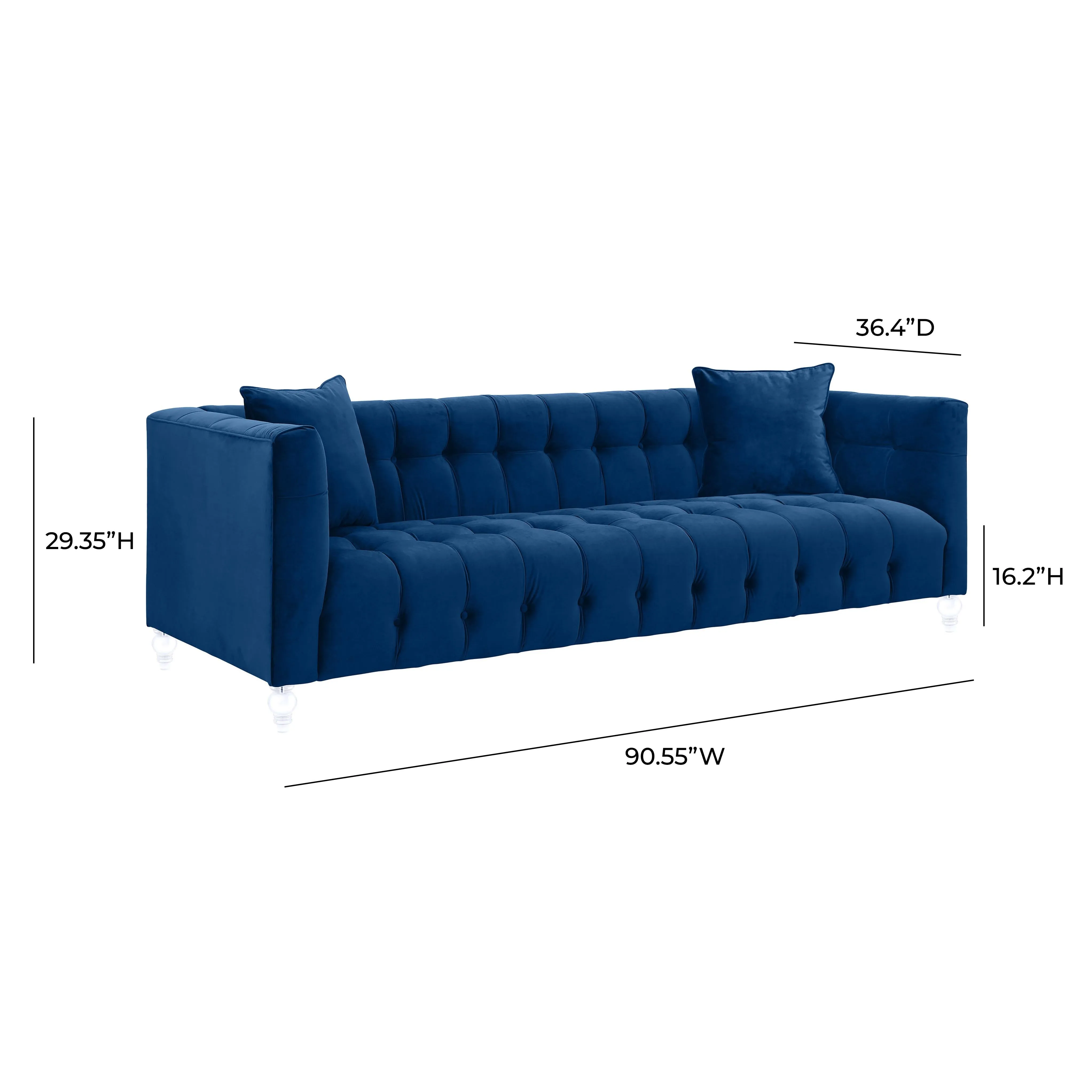Bea Navy Velvet Sofa