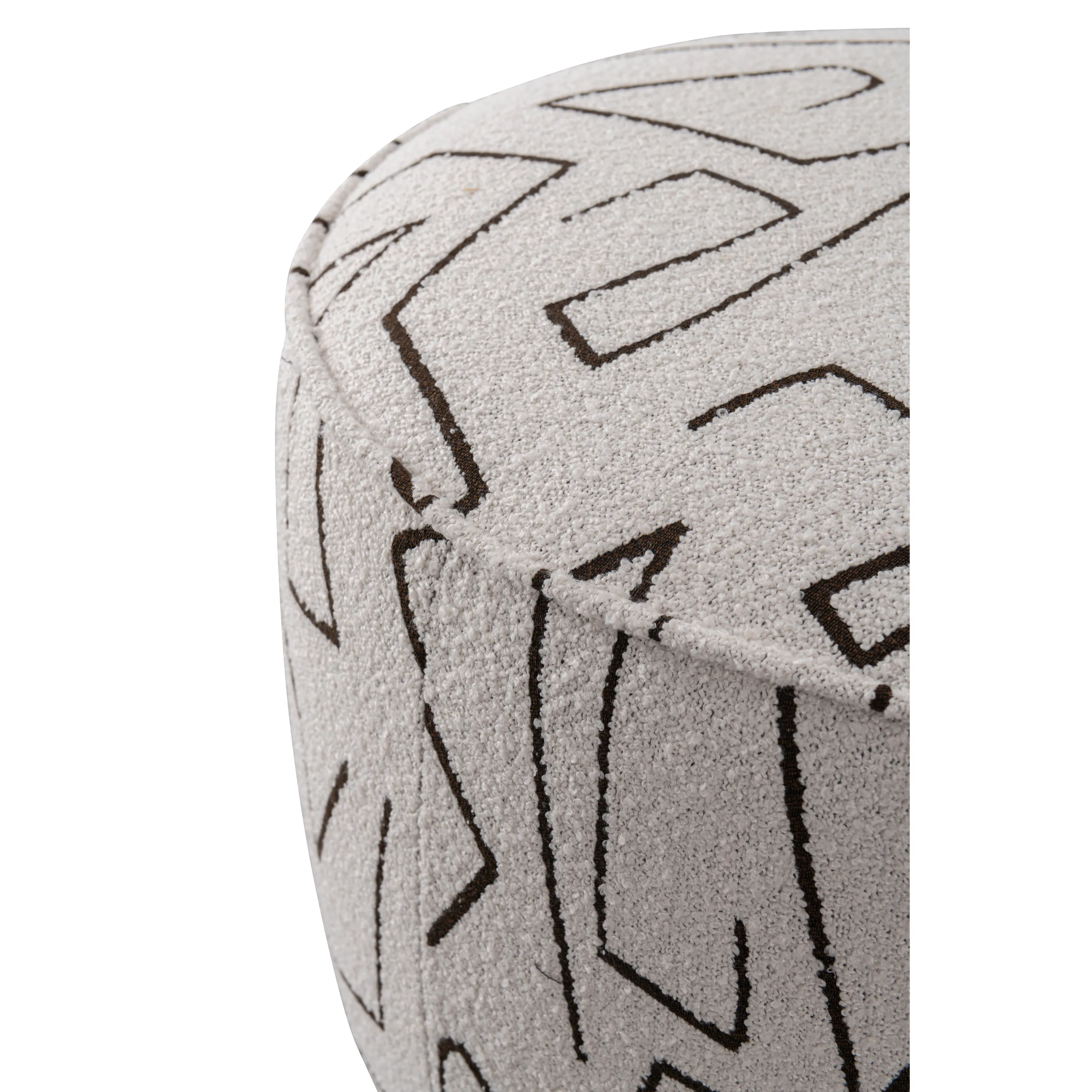 Beige Linen Ottoman W55.5xH44cm