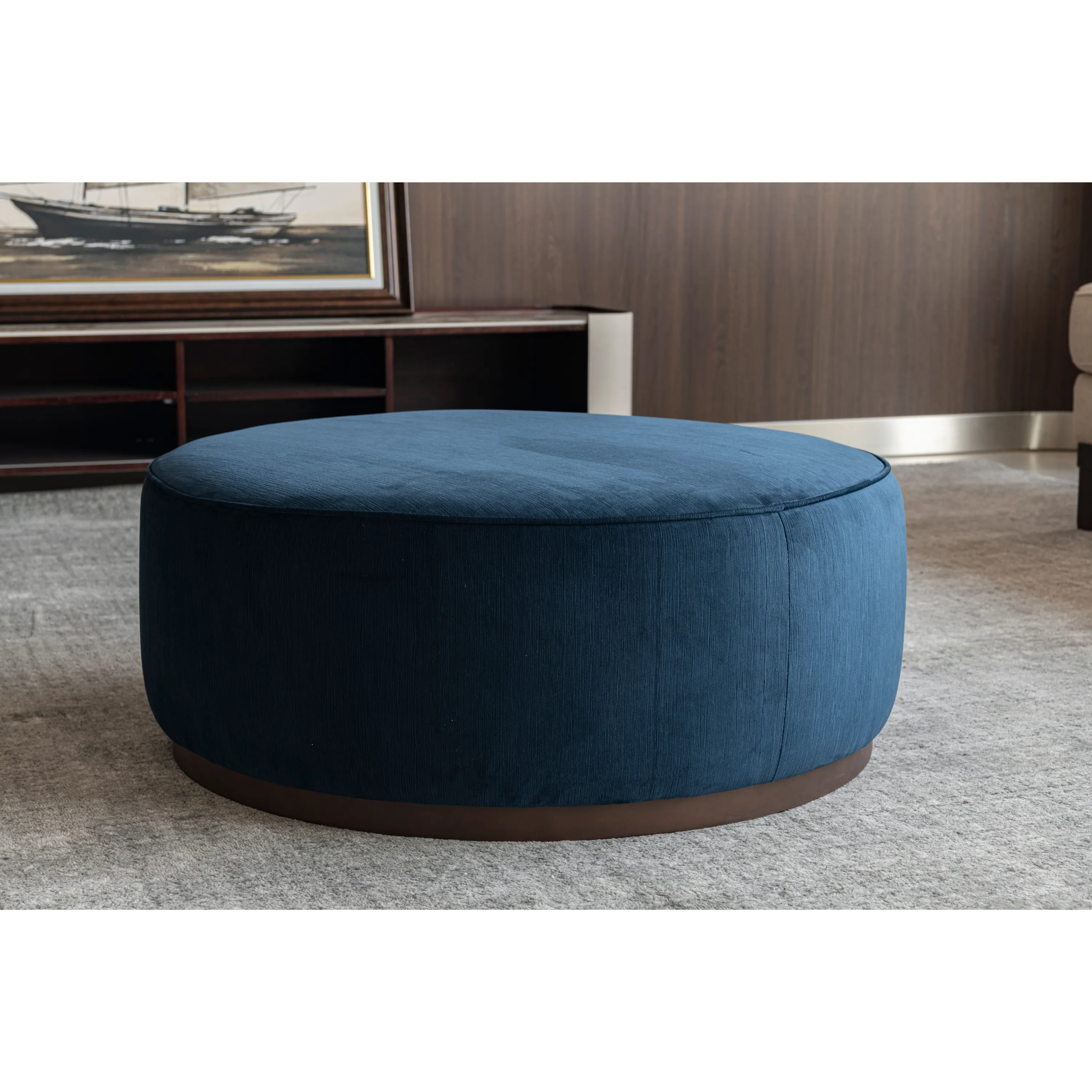 Beige Linen Ottoman W91xH36cm