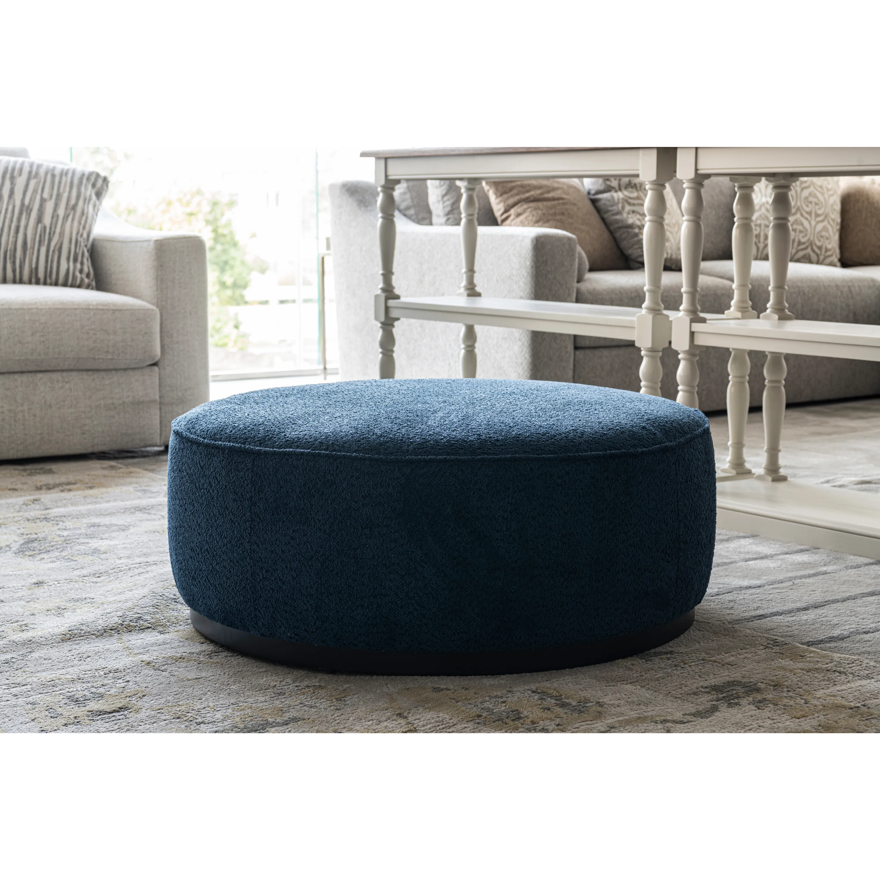 Beige Linen Ottoman W91xH36cm