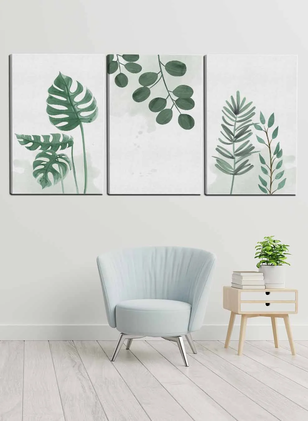 Botanic Wild Leaves Paintings(set of 3)