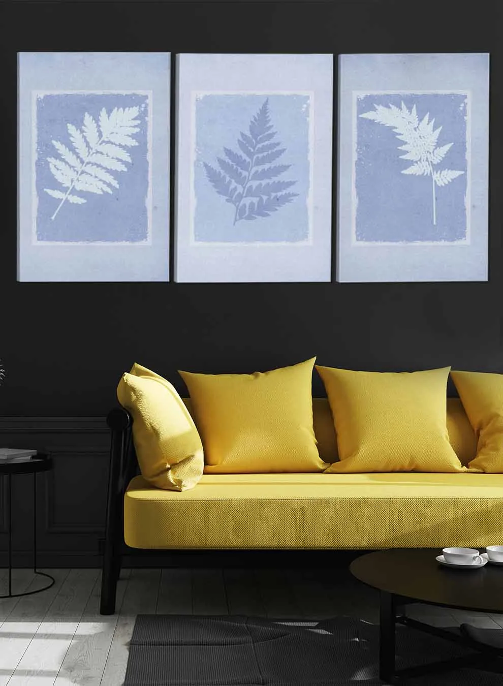 Botanical Leaves Abstract Paintings(set of 3)