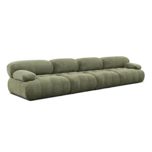 Bowie Textured Velvet 4 Seat Sofa (Olive)