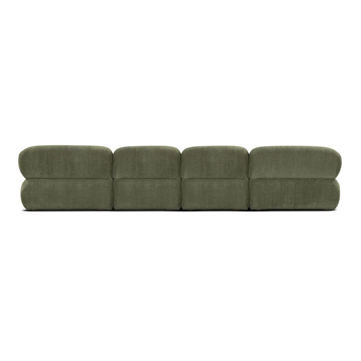 Bowie Textured Velvet 4 Seat Sofa (Olive)