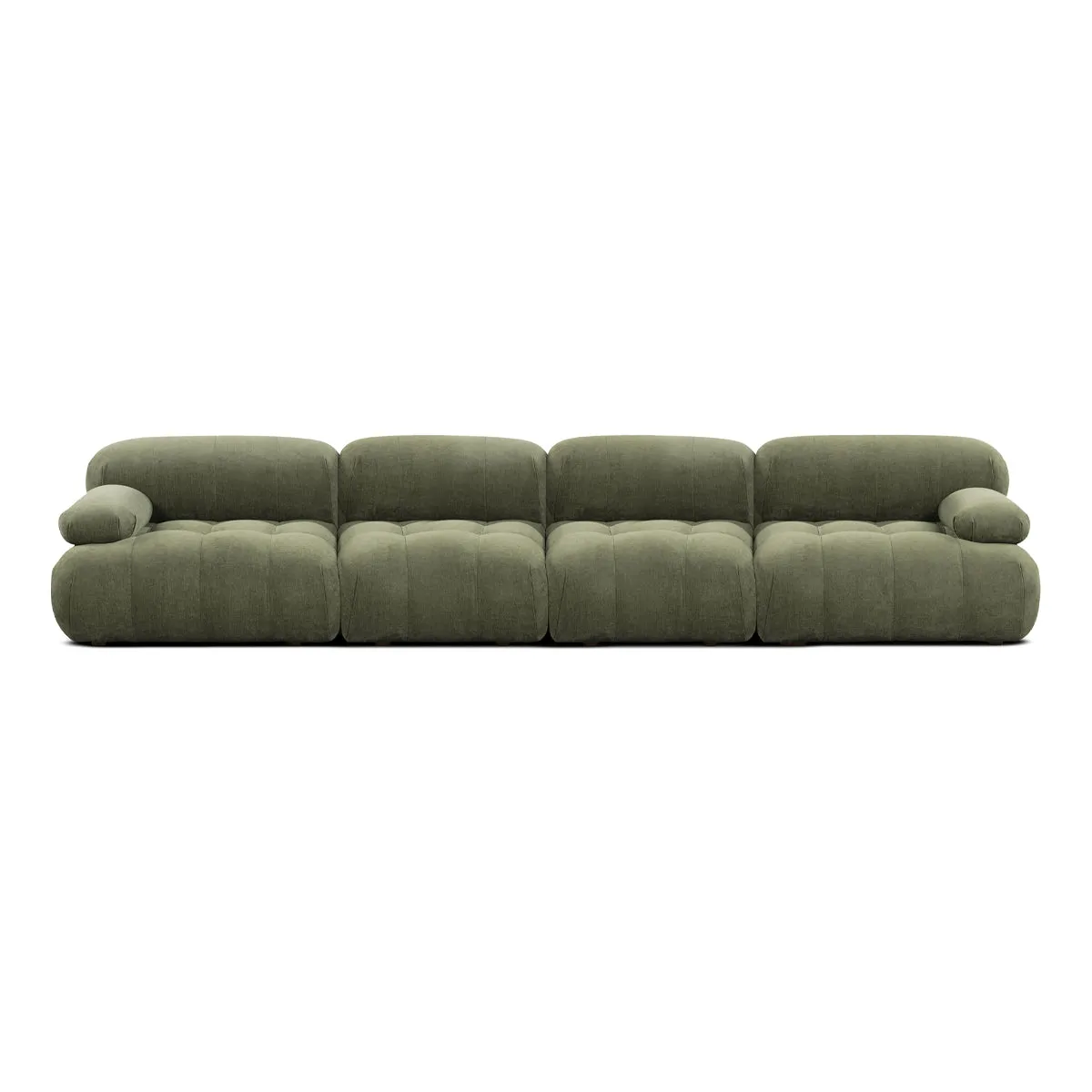 Bowie Textured Velvet 4 Seat Sofa (Olive)