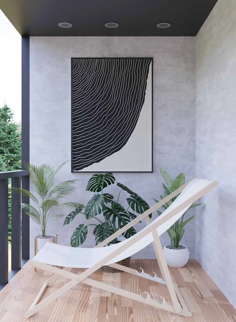 Canvas Wall Art Stretched Over Wooden Frame with Black Floating Frame