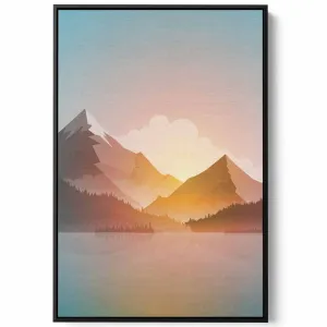 Canvas Wall Art Stretched Over Wooden Frame with Black Floating Frame