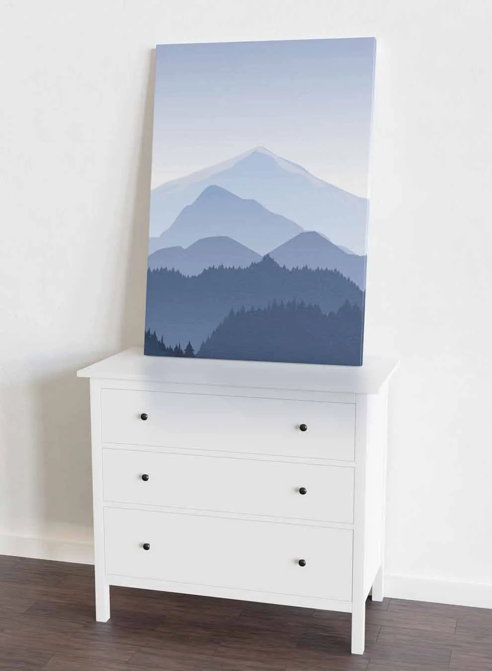 Canvas Wall Art Stretched Over Wooden Frame with Black Floating Frame