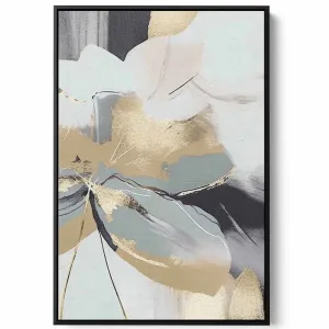 Canvas Wall Art Stretched Over Wooden Frame with Black Floating Frame
