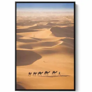 Canvas Wall Art Stretched Over Wooden Frame with Black Floating Frame