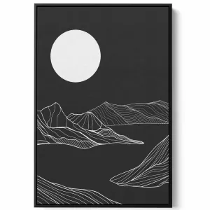 Canvas Wall Art Stretched Over Wooden Frame with Black Floating Frame