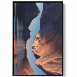 Canvas Wall Art Stretched Over Wooden Frame with Black Floating Frame
