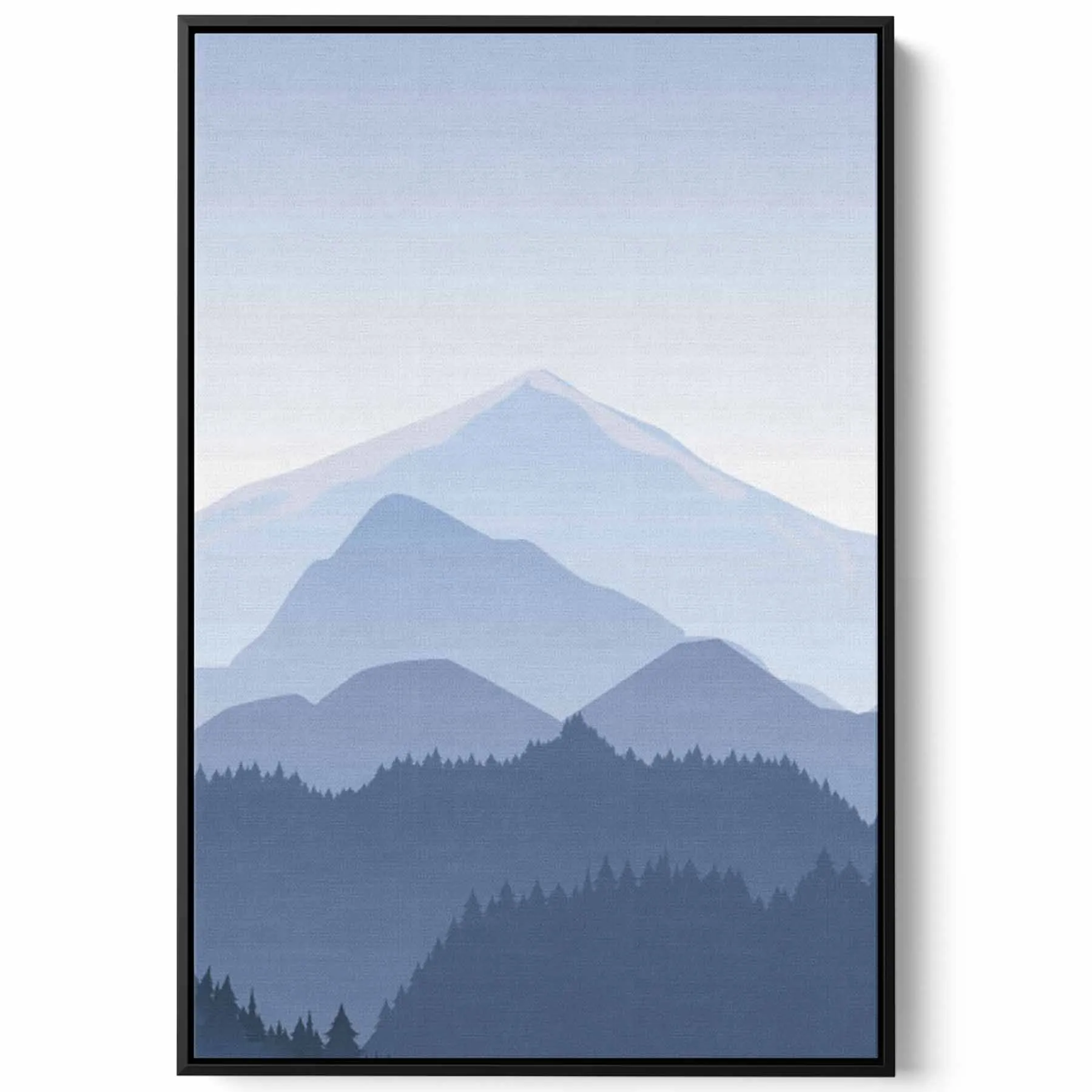 Canvas Wall Art Stretched Over Wooden Frame with Black Floating Frame