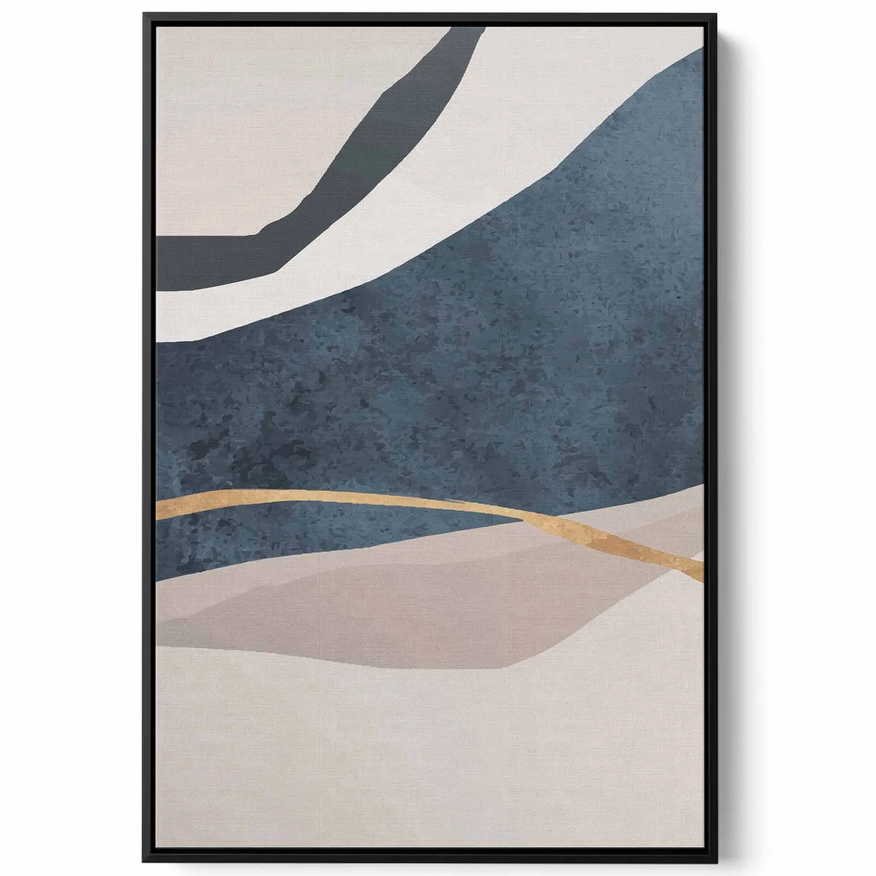 Canvas Wall Art Stretched Over Wooden Frame with Black Floating Frame