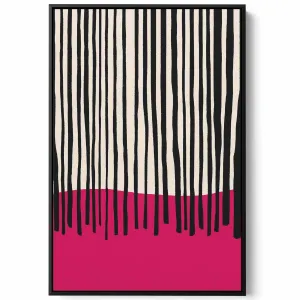 Canvas Wall Art Stretched Over Wooden Frame with Black Floating Frame