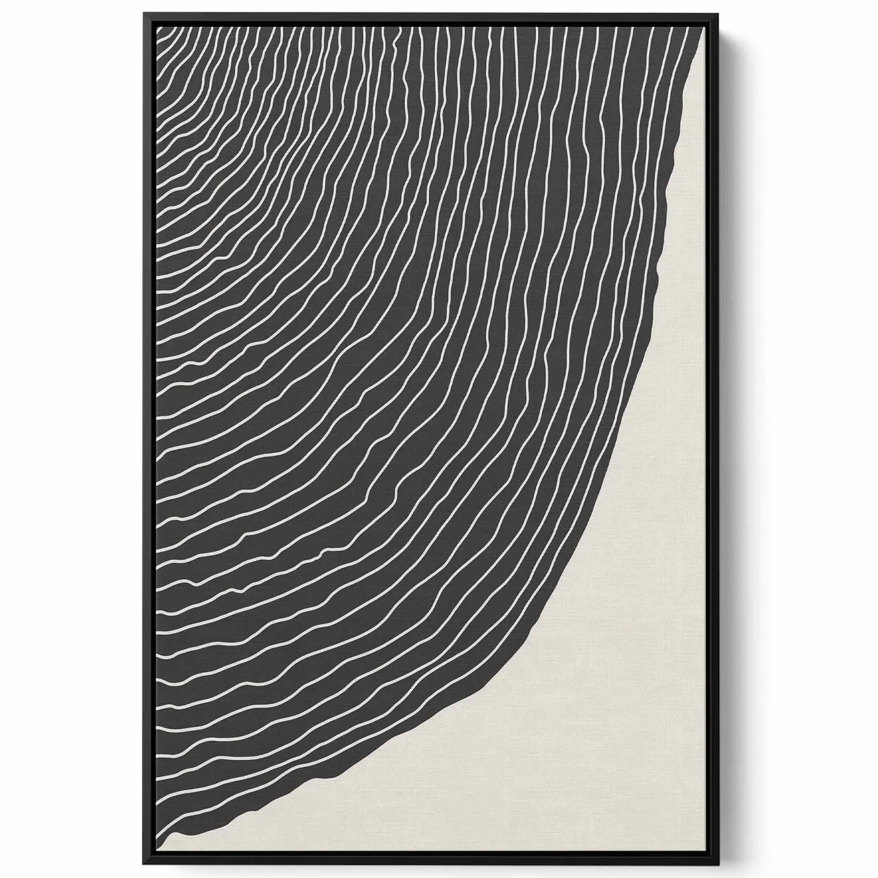 Canvas Wall Art Stretched Over Wooden Frame with Black Floating Frame