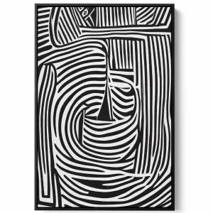 Canvas Wall Art Stretched Over Wooden Frame with Black Floating Frame