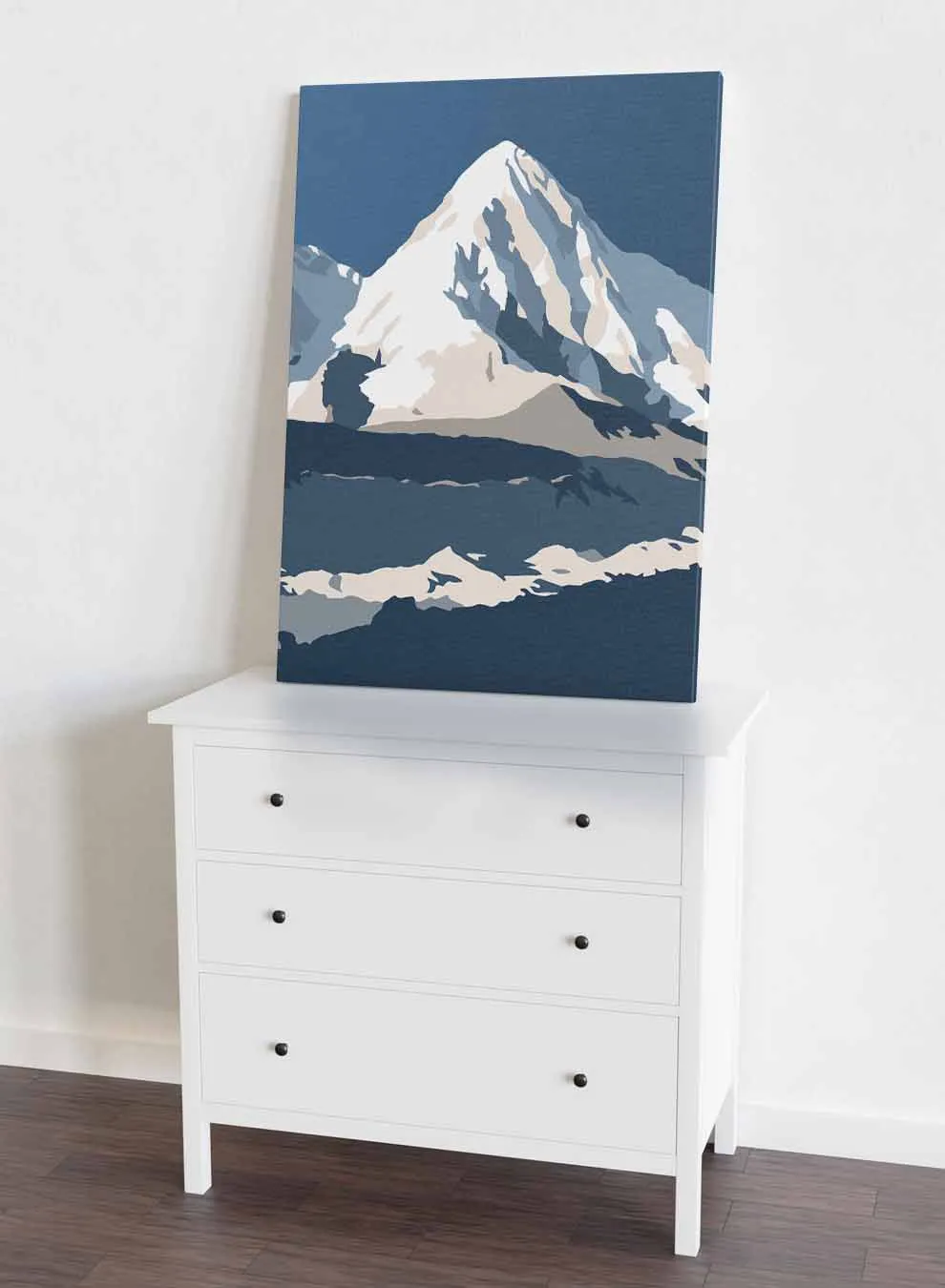 Canvas Wall Art Stretched Over Wooden Frame with Black Floating Frame