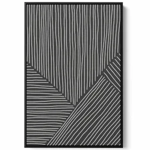 Canvas Wall Art Stretched Over Wooden Frame with Black Floating Frame