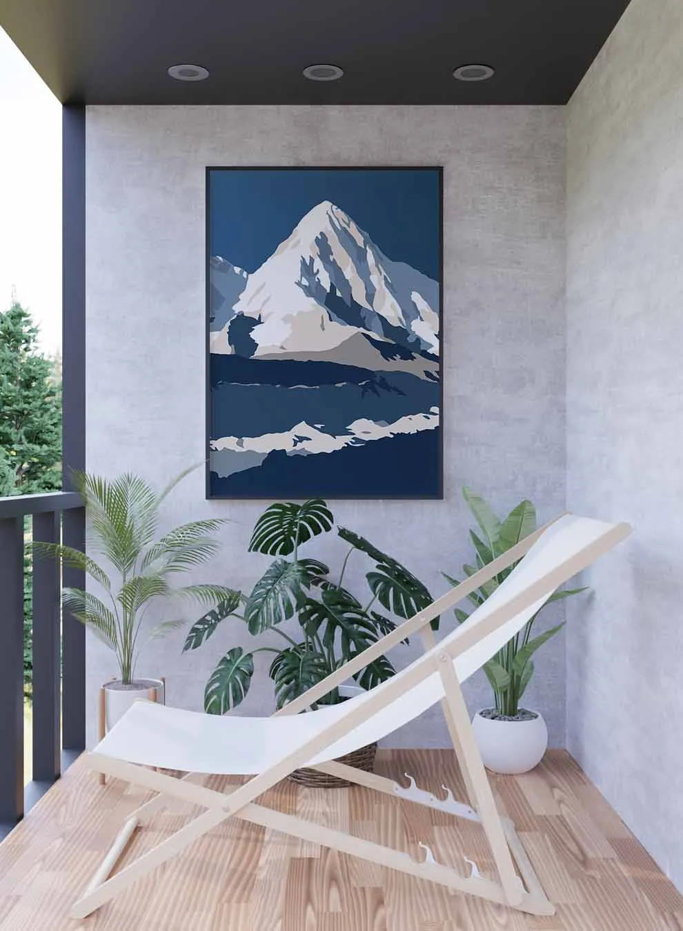 Canvas Wall Art Stretched Over Wooden Frame with Black Floating Frame