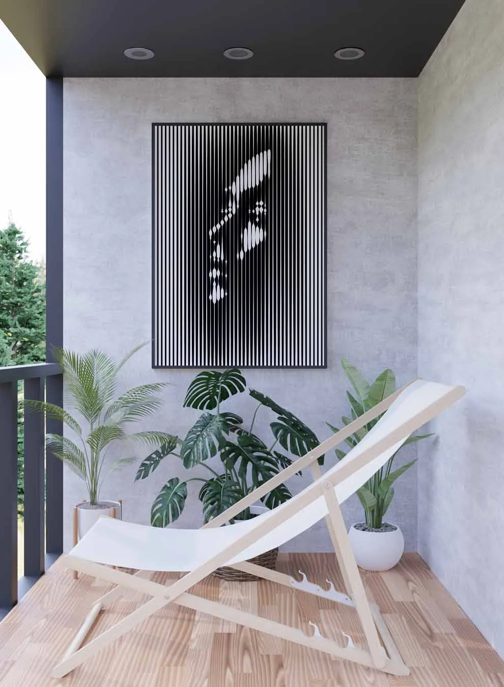 Canvas Wall Art Stretched Over Wooden Frame with Black Floating Frame