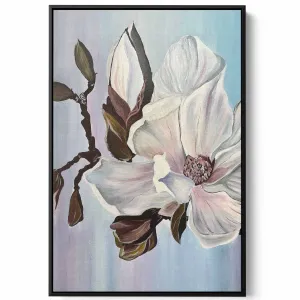Canvas Wall Art Stretched Over Wooden Frame with Black Floating Frame