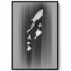 Canvas Wall Art Stretched Over Wooden Frame with Black Floating Frame