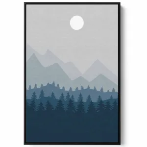 Canvas Wall Art Stretched Over Wooden Frame with Black Floating Frame