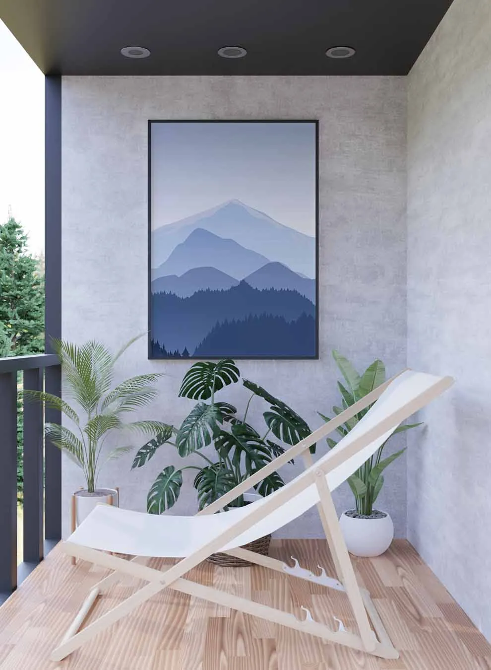 Canvas Wall Art Stretched Over Wooden Frame with Black Floating Frame