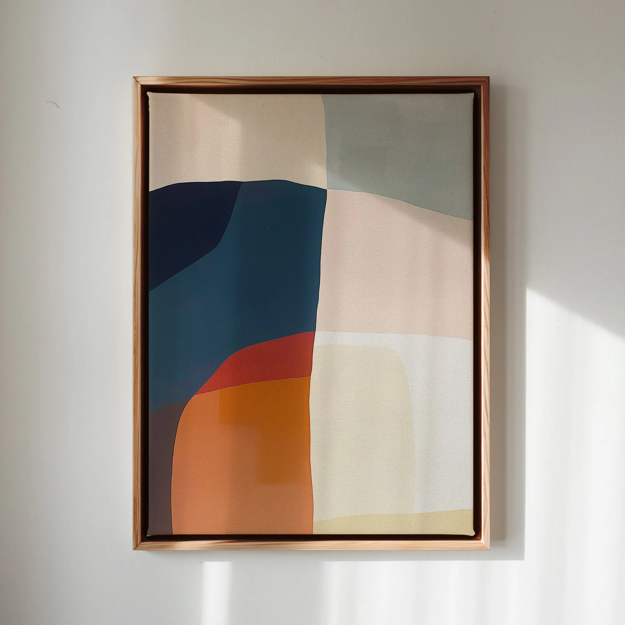 Canvas Wall Art Stretched Over Wooden Frame with Floating Frame and Abstract Painting CV4099