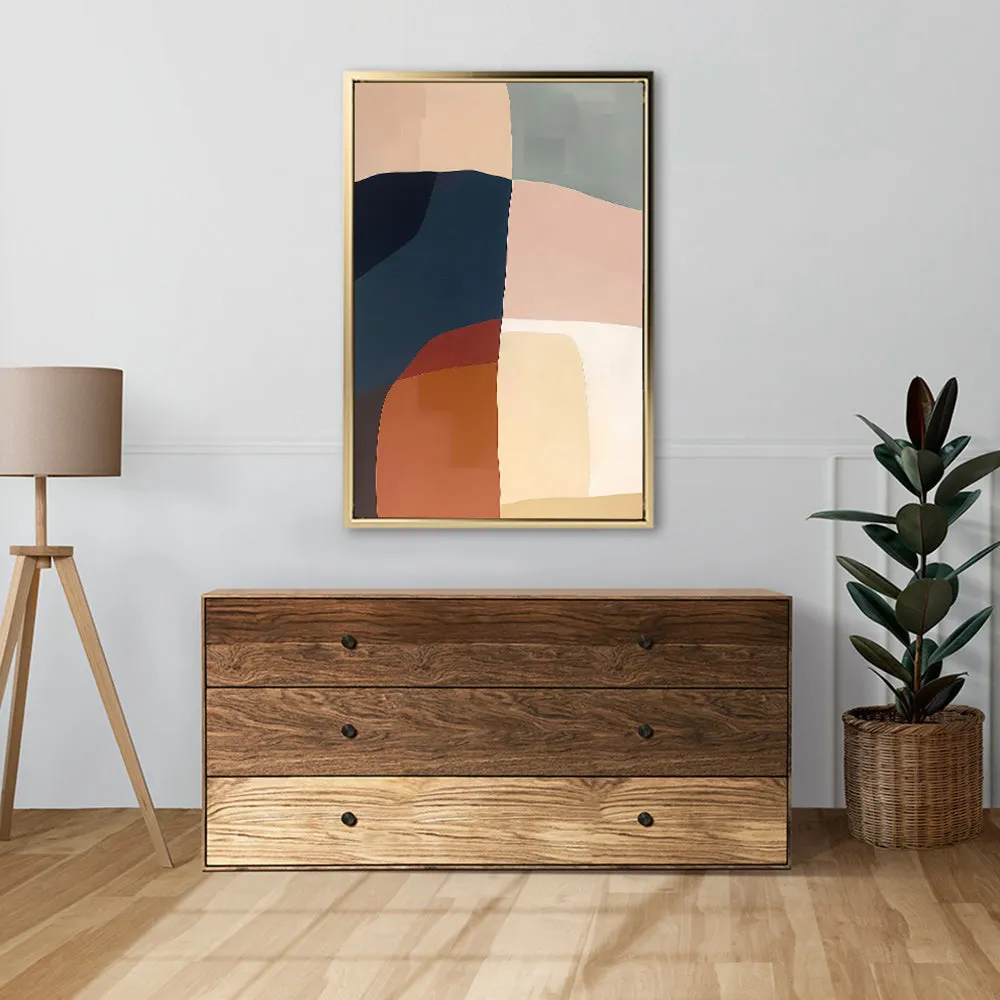 Canvas Wall Art Stretched Over Wooden Frame with Floating Frame and Abstract Painting CV4099