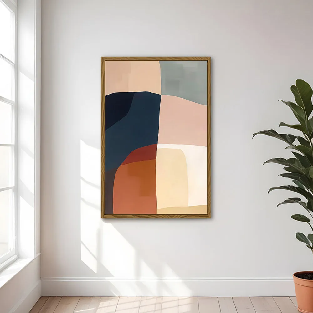Canvas Wall Art Stretched Over Wooden Frame with Floating Frame and Abstract Painting CV4099