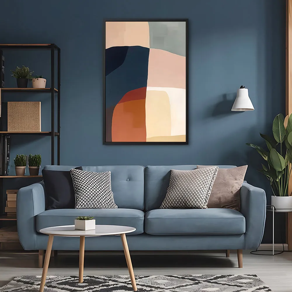 Canvas Wall Art Stretched Over Wooden Frame with Floating Frame and Abstract Painting CV4099