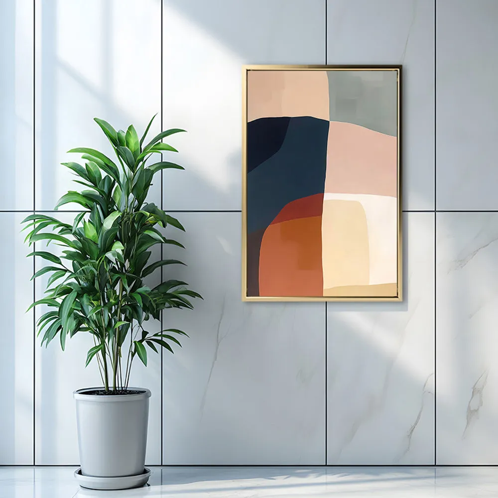 Canvas Wall Art Stretched Over Wooden Frame with Floating Frame and Abstract Painting CV4099