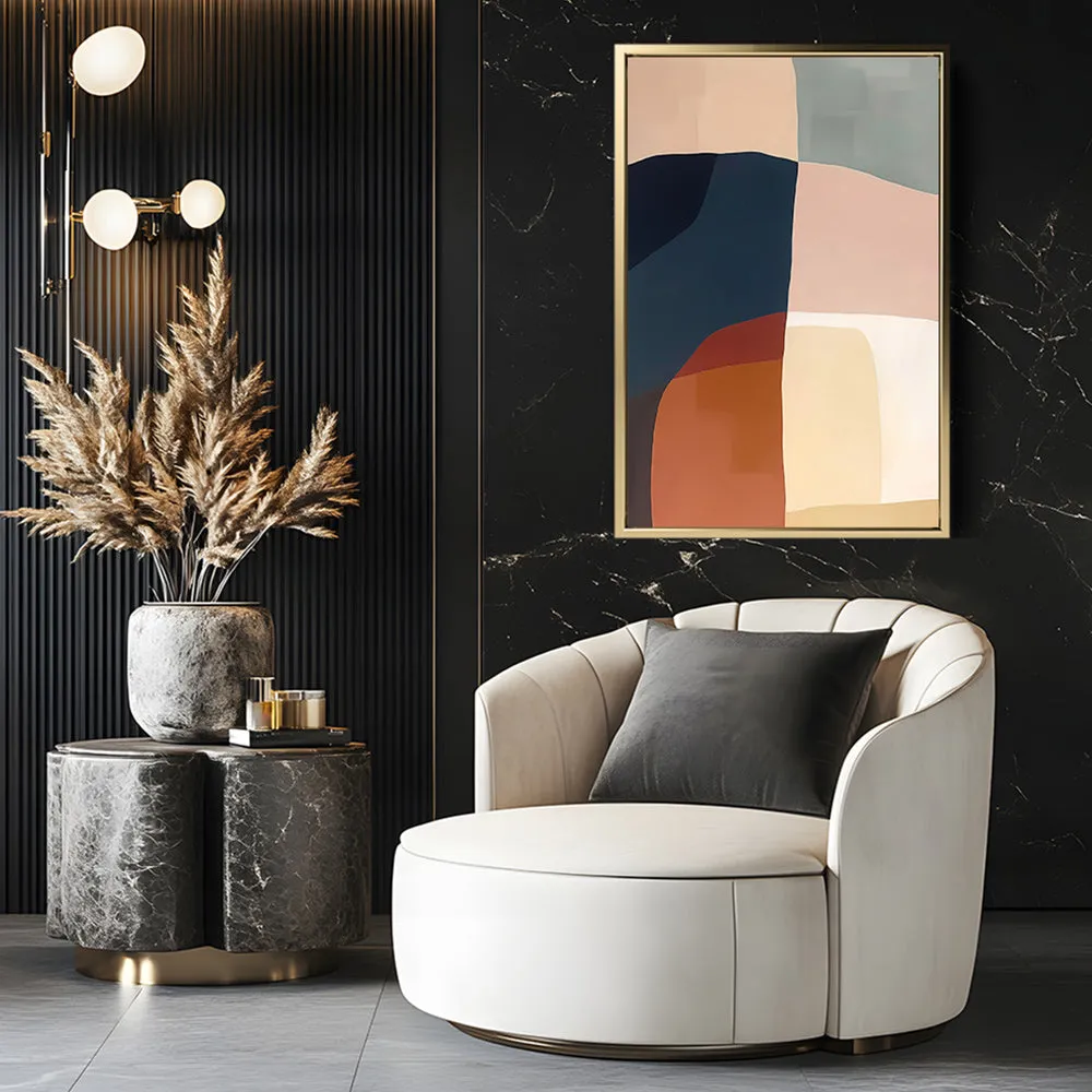Canvas Wall Art Stretched Over Wooden Frame with Floating Frame and Abstract Painting CV4099