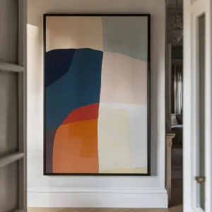 Canvas Wall Art Stretched Over Wooden Frame with Floating Frame and Abstract Painting CV4099