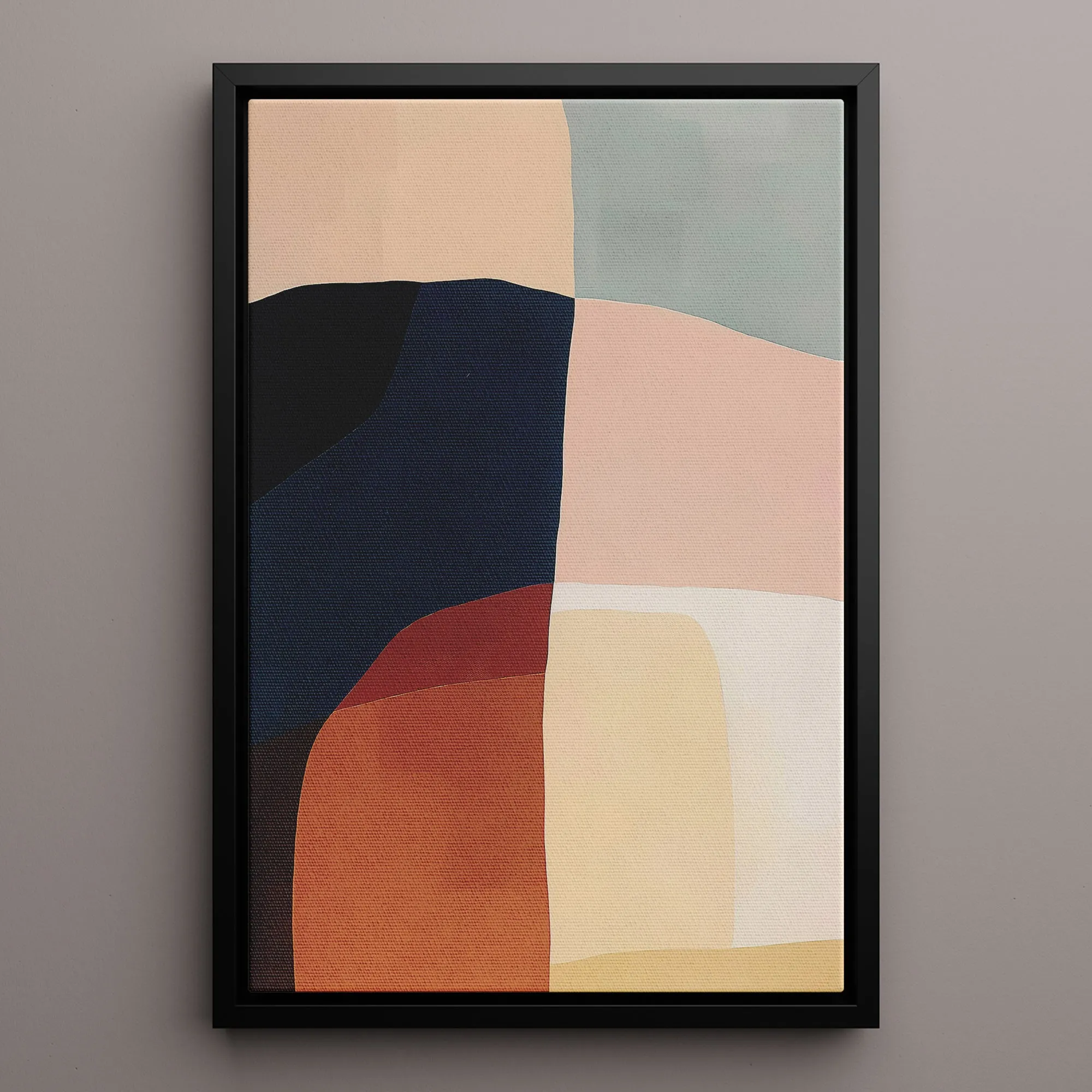 Canvas Wall Art Stretched Over Wooden Frame with Floating Frame and Abstract Painting CV4099