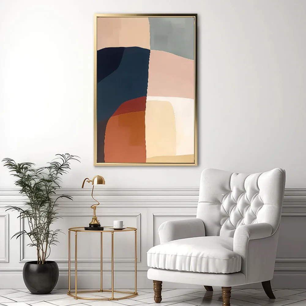 Canvas Wall Art Stretched Over Wooden Frame with Floating Frame and Abstract Painting CV4099