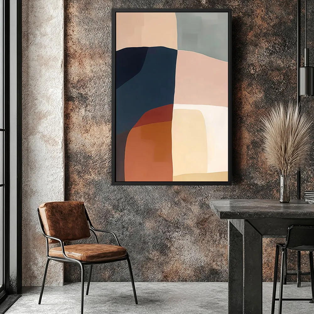 Canvas Wall Art Stretched Over Wooden Frame with Floating Frame and Abstract Painting CV4099