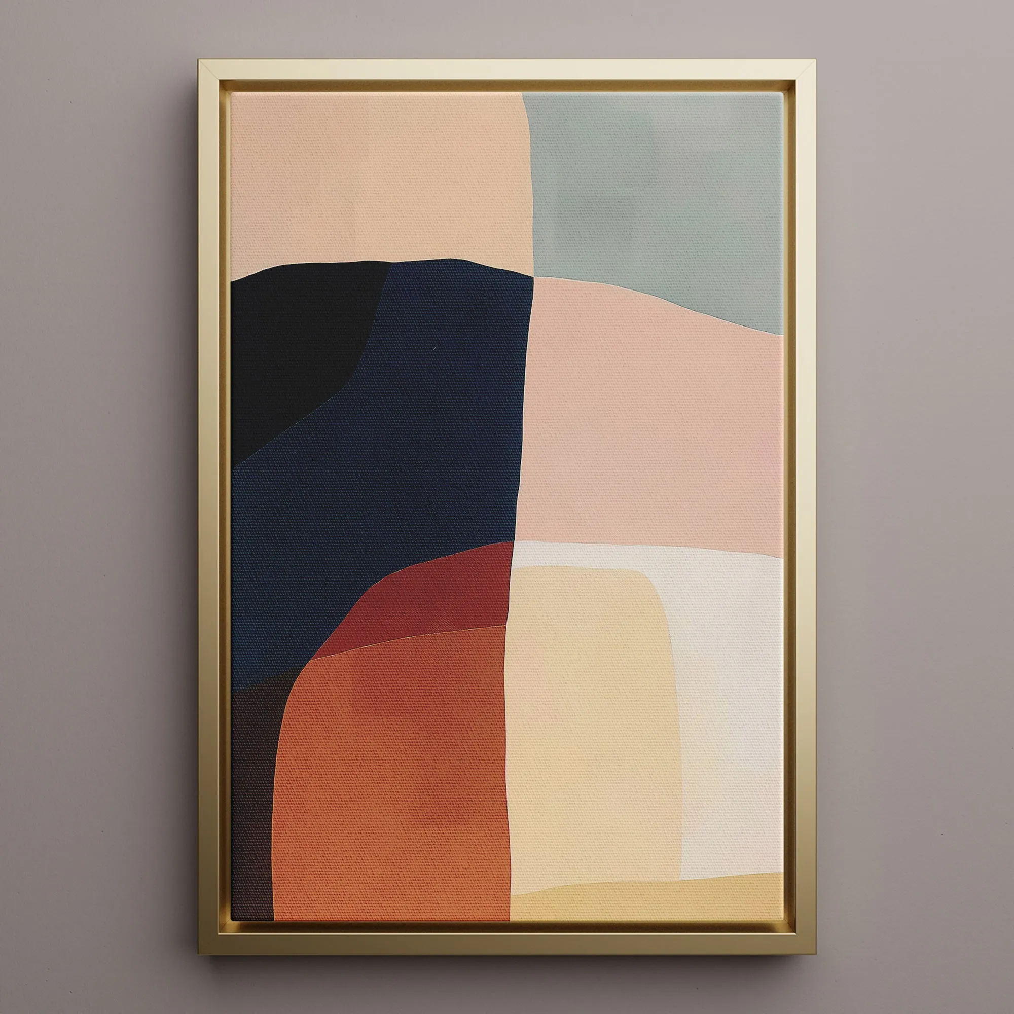 Canvas Wall Art Stretched Over Wooden Frame with Floating Frame and Abstract Painting CV4099