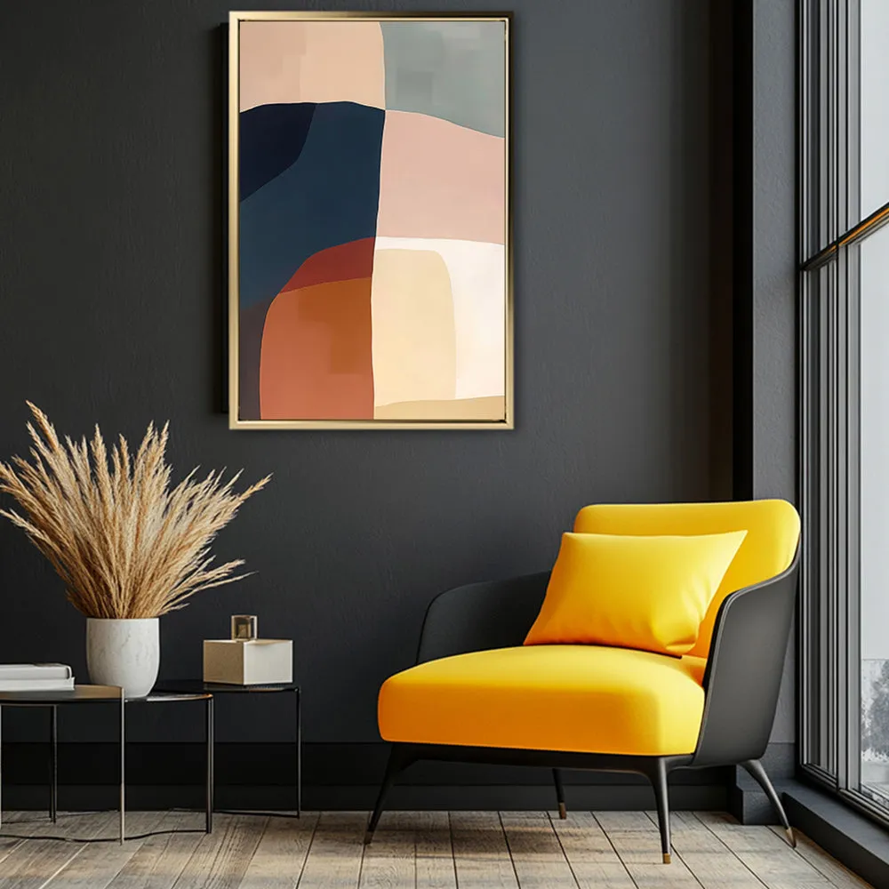 Canvas Wall Art Stretched Over Wooden Frame with Floating Frame and Abstract Painting CV4099