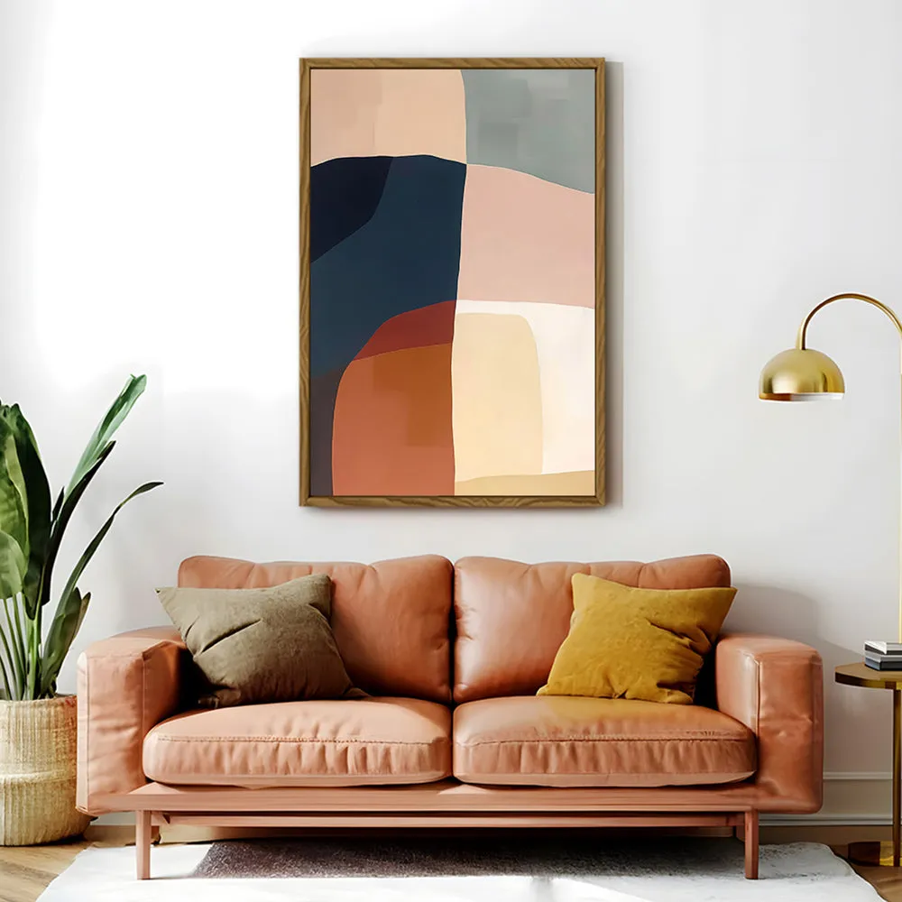 Canvas Wall Art Stretched Over Wooden Frame with Floating Frame and Abstract Painting CV4099