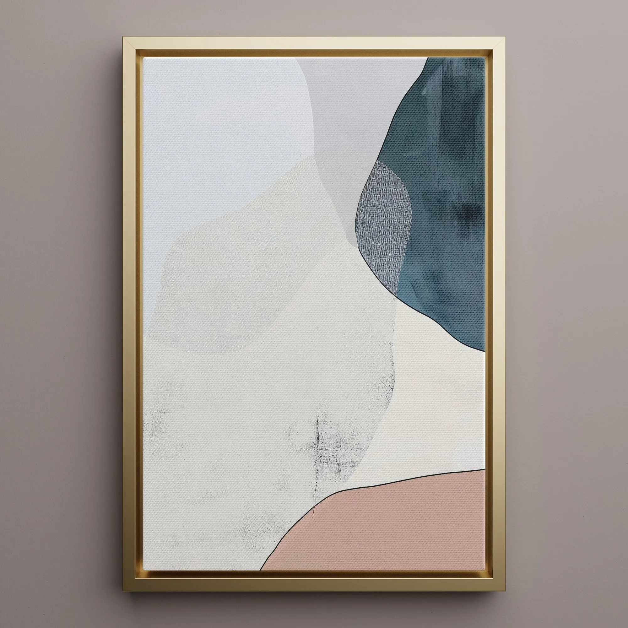 Canvas Wall Art Stretched Over Wooden Frame with Floating Frame and Abstract Painting CV4101