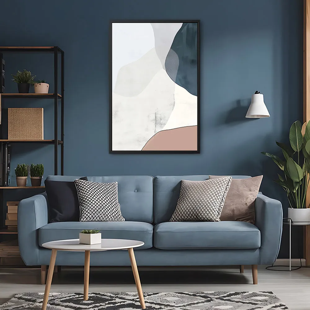 Canvas Wall Art Stretched Over Wooden Frame with Floating Frame and Abstract Painting CV4101