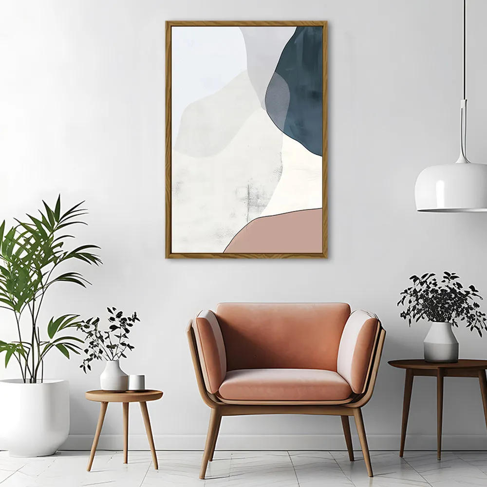 Canvas Wall Art Stretched Over Wooden Frame with Floating Frame and Abstract Painting CV4101