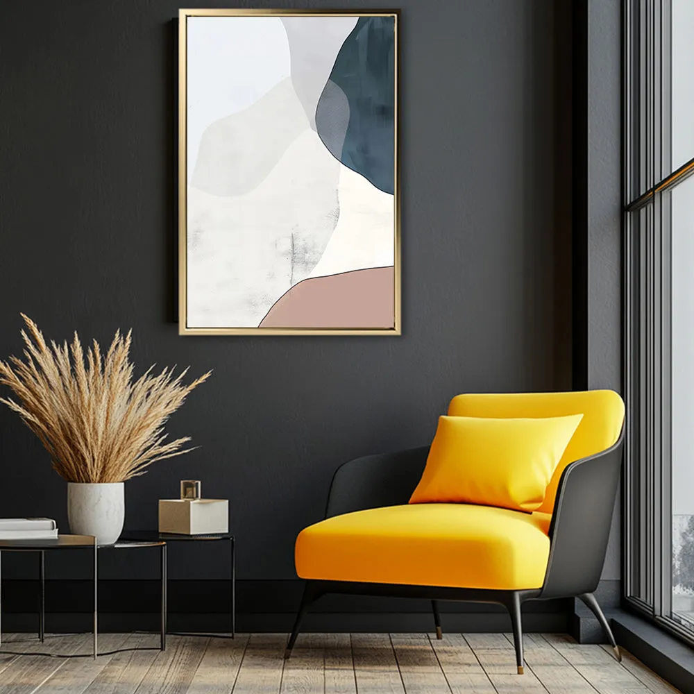Canvas Wall Art Stretched Over Wooden Frame with Floating Frame and Abstract Painting CV4101