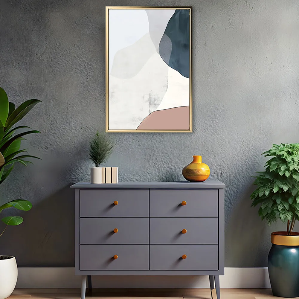 Canvas Wall Art Stretched Over Wooden Frame with Floating Frame and Abstract Painting CV4101